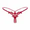 Стрінги з намистинками та квітами - Червоний - S/M - Еротична білизна Стрінги з намистинками та квітами - Червоний - S/M - Еротична білизна