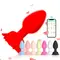 Силіконовий смарт анальний корок Smart Rose - Червоний - 3.3x10.5 см — Анальні іграшки