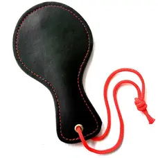 Шкіряна міні-шльопалка - Чорний - Садо-мазо