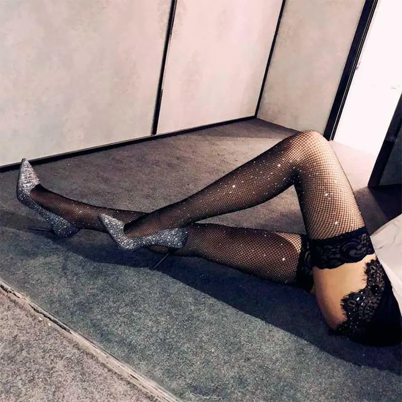 Панчохи зі стразами - Чорний - XS/S/М - Еротична білизна Панчохи зі стразами - Чорний - XS/S/М - Еротична білизна