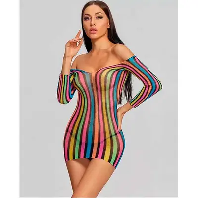 Сексуальна кольорова міні-сукня - XS/S/M - Еротична білизна Сексуальна кольорова міні-сукня - XS/S/M - Еротична білизна