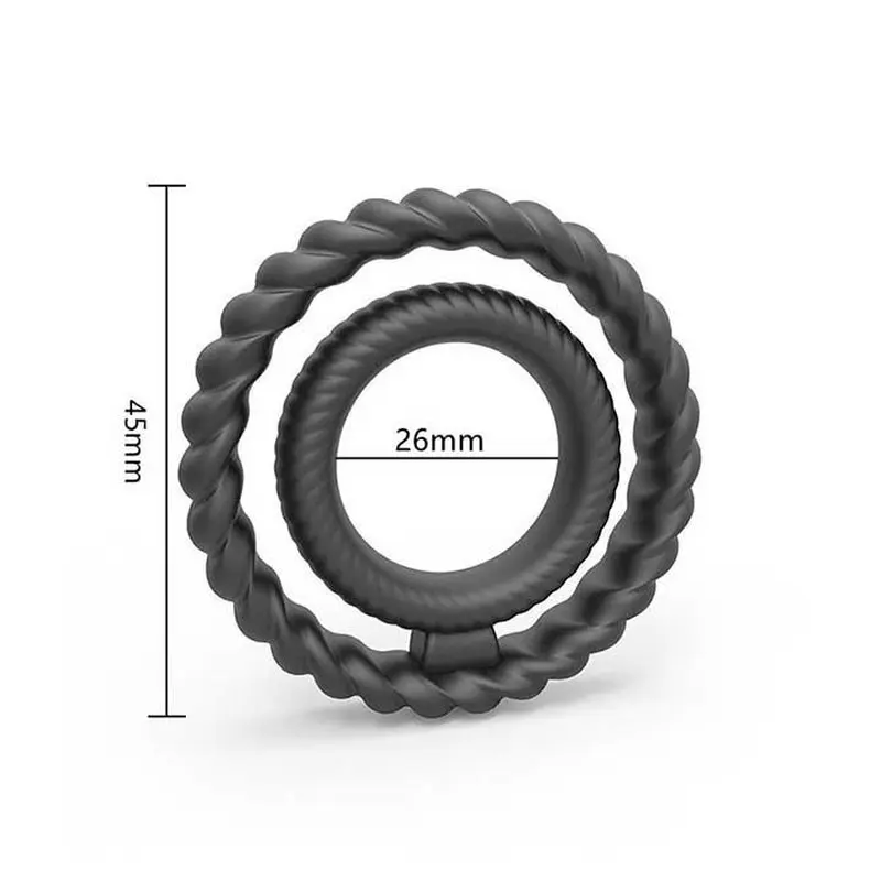 Ерекційне кільце подвійне "Dorcel DUAL RING" - Чорний Ерекційне кільце подвійне "Dorcel DUAL RING" - Чорний