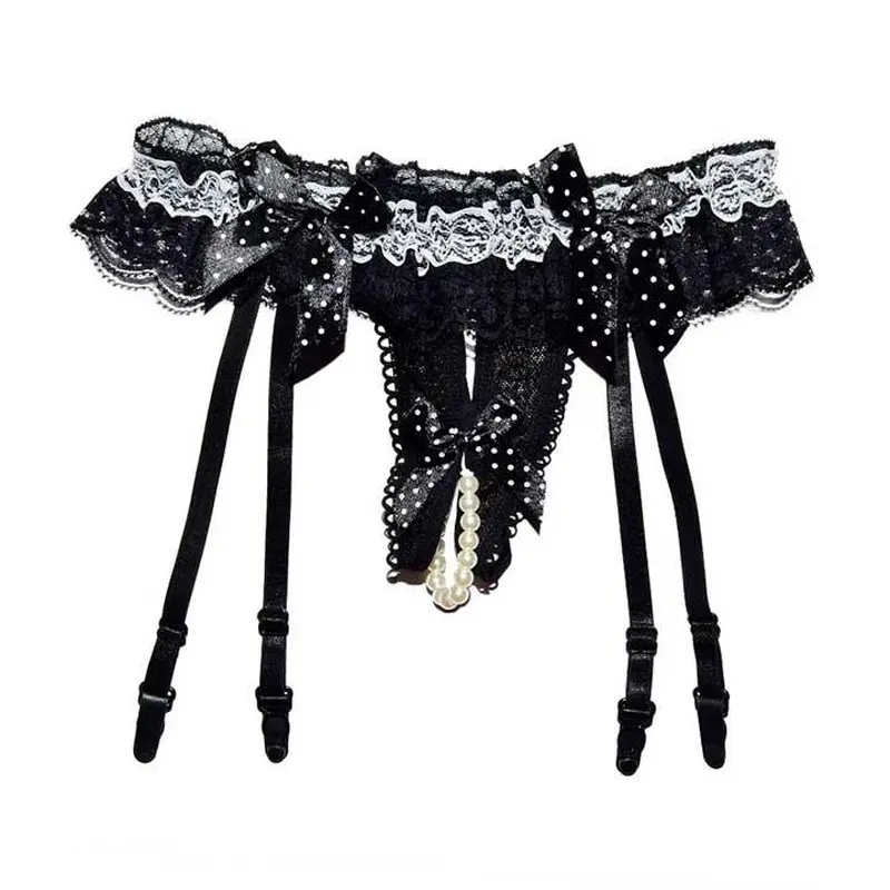 Стринги з намистинками та поясом для панчох XS/S/M – Еротична білизна Стринги з намистинками та поясом для панчох XS/S/M – Еротична білизна