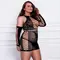 Міні-сукня з нарукавниками - Чорний - M-XL - Еротична білизна Міні-сукня з нарукавниками - Чорний - M-XL - Еротична білизна