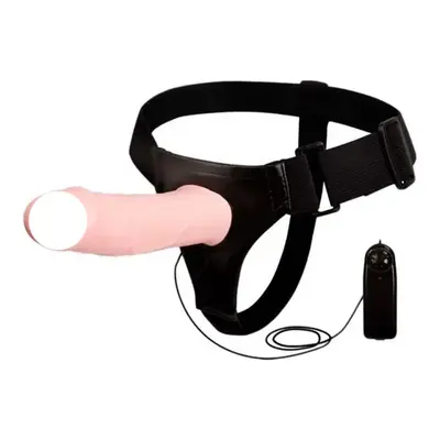 Порожнистий страпон з вібрацією 19*5 см - Тілесний