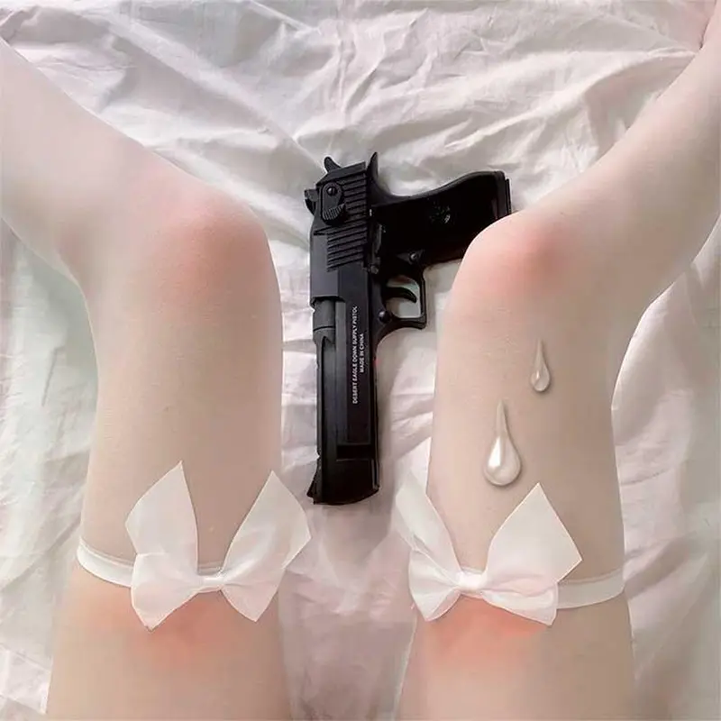 Панчохи з бантиком - Білий - XS/S/M (1, 2, 3) - Еротична білизна Панчохи з бантиком - Білий - XS/S/M (1, 2, 3) - Еротична білизна