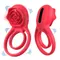 Подвійне ерекційне кільце з вібрацією "Hgod Rose" USB - Червоний