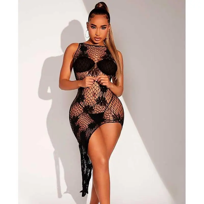 Довга відверта сукня з розрізами з боків - XS/S/M – Еротична білизна Довга відверта сукня з розрізами з боків - XS/S/M – Еротична білизна