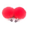 Затискачі для сосків із хутром "Pom Pom Nipple Clamps" - Червоний - Садо-мазо