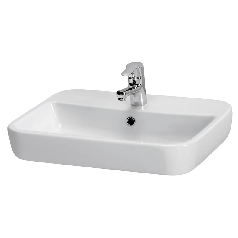 Раковина CASPIA 60см, з/о, на стільницю, прямокутна Cersanit