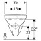 Чаша підвісного унітазу SELNOVA SQUARE Rimfree, прямокутна, б/сидіння Geberit