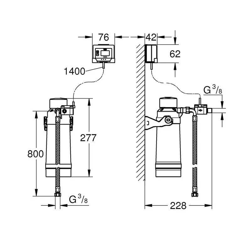 Фильтр, головка для фильтра и расходомер Grohe RED (40438001) Фильтр, головка для фильтра и расходомер Grohe RED (40438001)