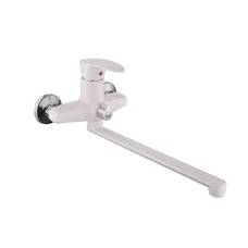 Смеситель для ванны Plamix Cezar-006 EURO SET White (со шлангом, лейкой и кронштейном) (PM0666)