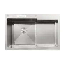Мойка Mixxus MH7849L-HK Nano-Silver из н.ст "Глубокое крыло" с подст. под ножи (нерж.) (MX1935)