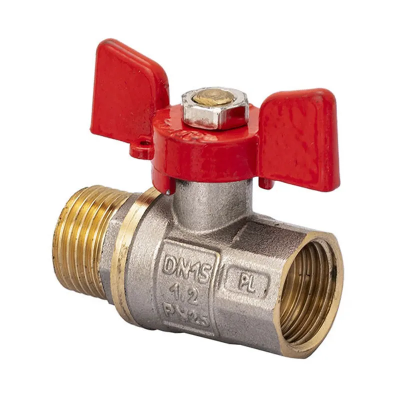 Кран шаровый FERRO PL 1/2" ГШБ art. 607 (латунный шар) (FE0553)