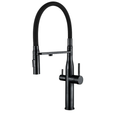 Кухонный смеситель на две воды с гибким изливом Mixxus VTM-021 Black Refl.Black (MI6089)