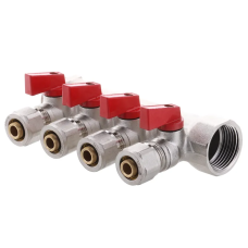 Коллектор с шаровыми кранами и фитингом Koer KR.1126-4 1”x4 ways (KR2840)