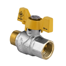 Кран шаровой Nolf NF.722 - 1/2" FM ГШМ YELLOW, ручка "бабочка" желтая (NF2951)