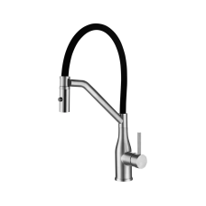 Смеситель для кухни Koer KI-70026-02 с черным силиконовым изливом (KR5209)