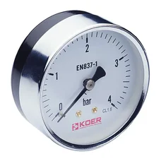 Манометр аксиальный (KOER KM.611A) (0-4 bar), D 63мм, 1/4''-1/2'' (KR0210)