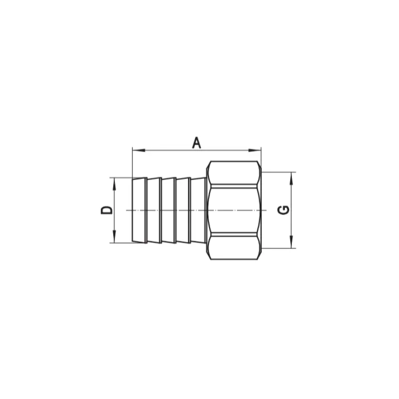 Штуцер для подсоединения шланга Koer KF.U06F-10 - 1/2"x10mm F (KR3335) Штуцер для подсоединения шланга Koer KF.U06F-10 - 1/2"x10mm F (KR3335)