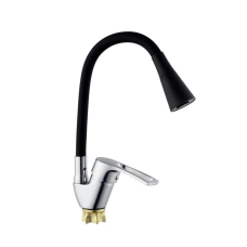 Смеситель для кухни с силиконовым изливом Champion YUB 011-181 (Nut) Refl.Black (MI6421)