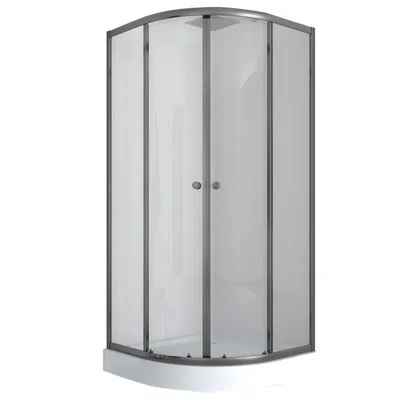 Душевая кабина с низким поддоном Mixxus PLAIN SCT02-90x90x195-TR GRAPHITE прозрачное стекло 4мм (MI