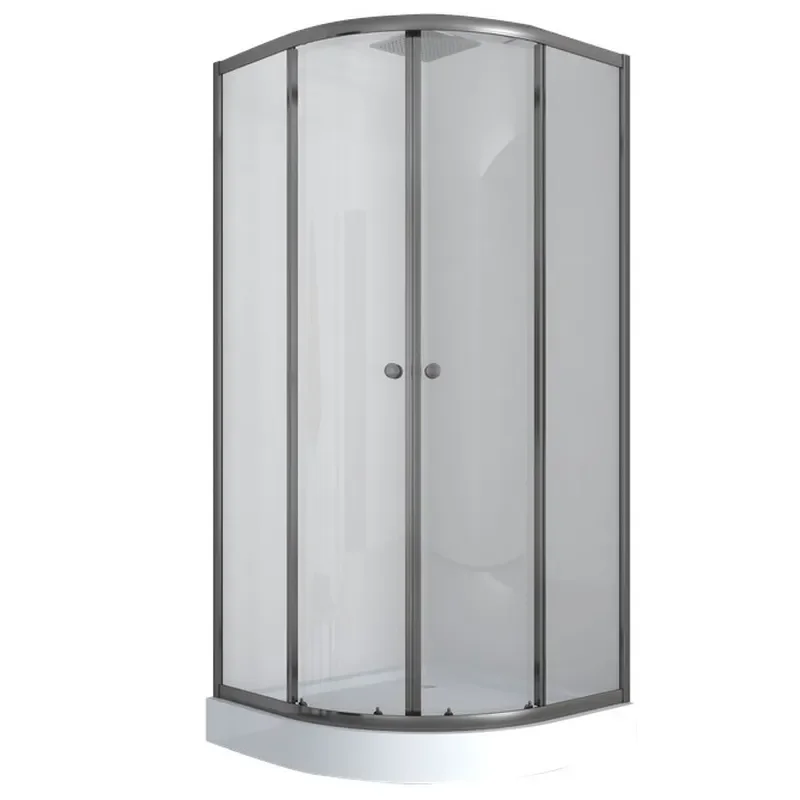 Душевая кабина с низким поддоном Mixxus PLAIN SCT02-90x90x195-TR GRAPHITE прозрачное стекло 4мм (MI