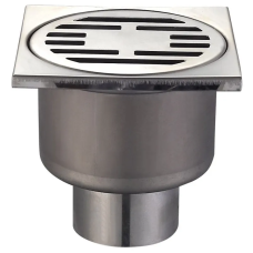 Душевой трап из нержавеющей стали Champion Drain-01-10x10-180 100x100мм (прямой отвод) (CH6146)