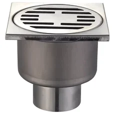 Душевой трап из нержавеющей стали Champion Drain-01-10x10-180 100x100мм (прямой отвод) (CH6146)
