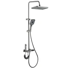 Душевая колонна со смесителем Mixxus Premium RIVIERA 009-J GRAPHITE с кнопкой переключения, 4 режим