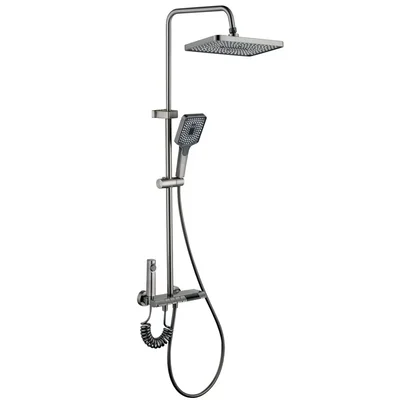 Душевая колонна со смесителем Mixxus Premium RIVIERA 009-J GRAPHITE с кнопкой переключения, 4 режим