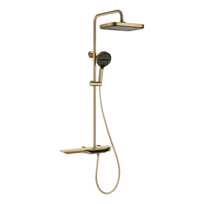 Душевая колонна с термостатическим смесителем Mixxus Premium SPACE-009-J Brushed gold, 3 режима (MI