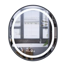 Зеркало Mixxus Premium ELLIPSE MV05-80x70-REVERSE BLACK (LED Touch, Anti-fog, димер (3-6kK))(MP6646