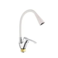 Смеситель для кухни с силиконовым изливом Champion YUB 011-279 (Nut) Refl.White (MI6426)