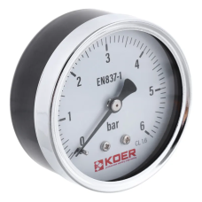 Манометр осевой KOER KM.611A D 63мм (0-6 bar) 1/4''-1/2''' (KR2901)
