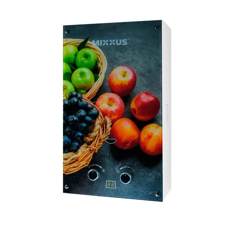 Газовая колонка MIXXUS GWH-0310 BASIC GLASS дымоходная 10 л/мин (панель из стекла с рисунком) (WH00