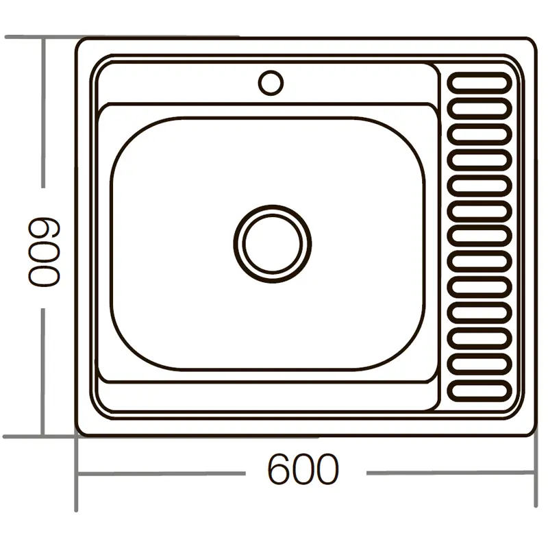 Мийка кухонна ZERIX Z6060R-04-160E (satin) (ZM0576) Мийка кухонна ZERIX Z6060R-04-160E (satin) (ZM0576)