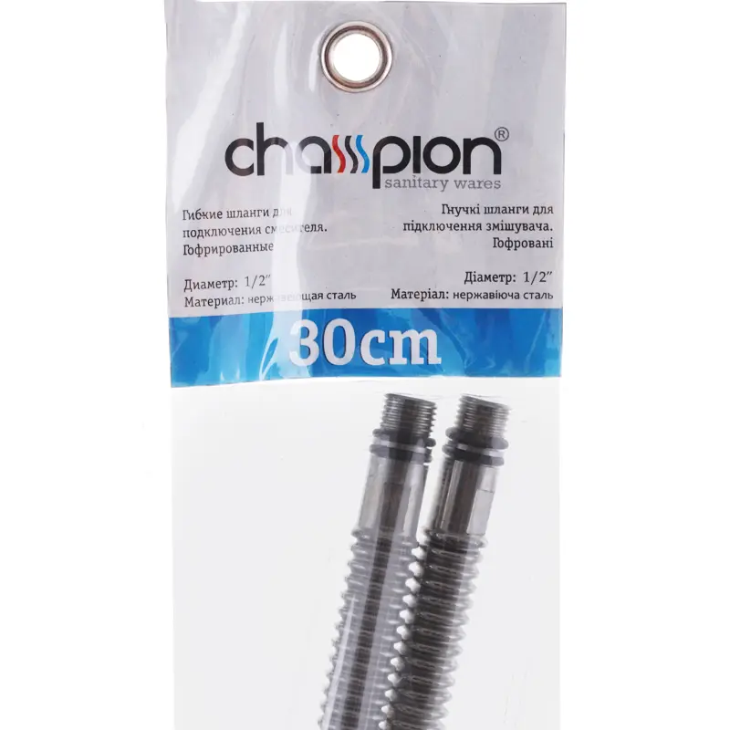 Гофрированные шланги для смесителя Champion Шланг M-10 (30 см) сильфонные (ZX0169) Гофрированные шланги для смесителя Champion Шланг M-10 (30 см) сильфонные (ZX0169)