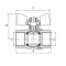Кран шаровый Koer KG.207 - 1/2" FF ГГБ (газ) (KR4958)