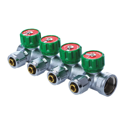 Коллектор вентильный с фитингом Koer KR.1121-4 3/4”x4 ways (KR2652)