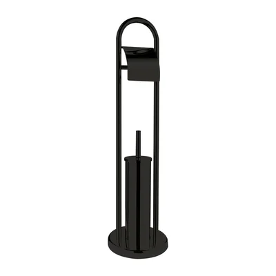 Єрш для підлоги з папероутримувачем ZERIX KIT ME04 Black (ZX4644)