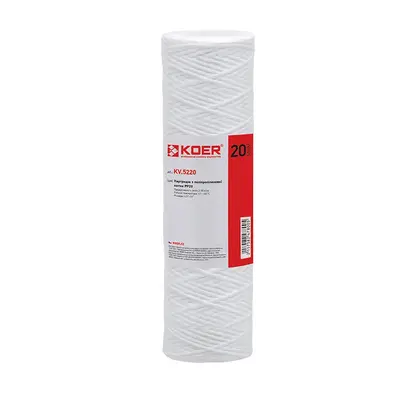 Картридж из полипропиленовой нити Koer KV.5220 PP20 4,5"x20" (KR4780) Картридж из полипропиленовой нити Koer KV.5220 PP20 4,5"x20" (KR4780)