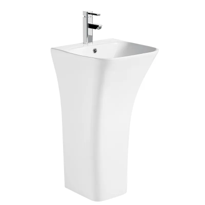 Раковина моноблок Mixxus BEVEL-1101 с отверстием под смеситель и переливом 450х435х835mm (MI6697)