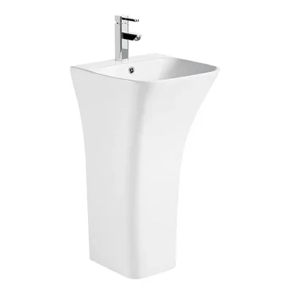 Раковина моноблок Mixxus BEVEL-1101 с отверстием под смеситель и переливом 450х435х835mm (MI6697)
