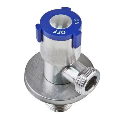 Кран для подключения сантехприборов Zerix VAL-08-1/2x3/4 из нерж.стали SUS304 (синий) (ZX5101)