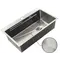 Мойка Zerix ZH7545-SET-05 DECOR NANO-SILVER (3.0/0.8) с нерж. стали, комплект (нержавейка) (ZM5584)