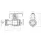 Кран шаровый Roho R115-050 -1/2"х1/2" ВВ прямой Н/Г, ручка "бабочка" красная (RO0231)