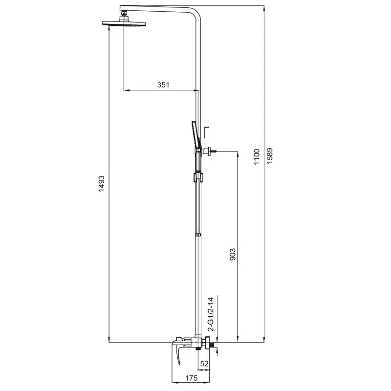 Душевая колонна со смесителем водопад Koer KB-58007-05 (Цвет черный) (KR3463) Душевая колонна со смесителем водопад Koer KB-58007-05 (Цвет черный) (KR3463)