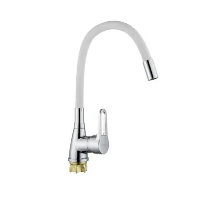 Смеситель для кухни с силиконовым изливом Champion Sop 014-045 (Nut) Refl.White (MI6362)